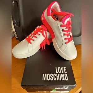LOVE Moschino, white/pink sneaker size 39 women’s